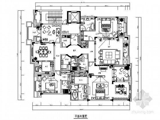 欧式古典风格三居装修效果图资料下载-奢华欧式风格三居室室内装修CAD施工图（含效果图）