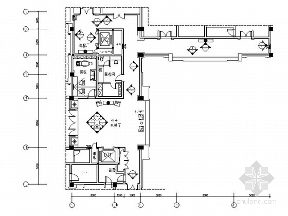 走廊吊顶装修资料下载-[东莞]时尚商务酒店电梯厅及走廊CAD装修施工图