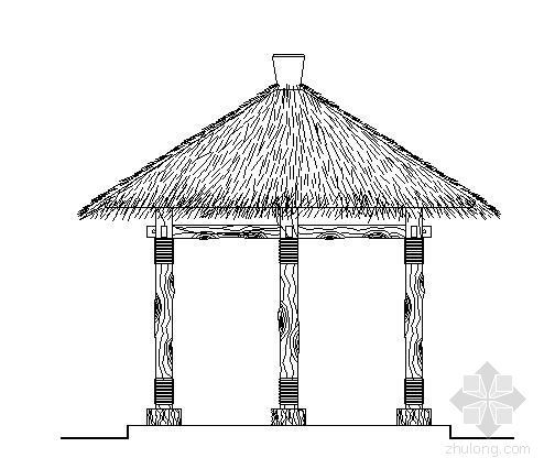 茅草顶详图资料下载-茅草亭施工详图