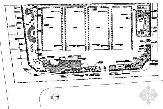 仓库管理资料下载-某仓库绿化配置图