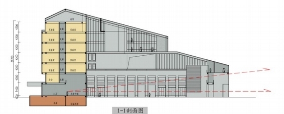 [山东]大型医院规划及单体设计方案文本-医院剖面图