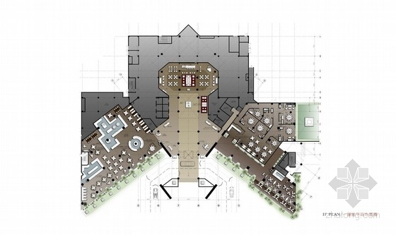 西安酒店空间设计资料下载-[西安]奢华五星级大酒店设计方案图