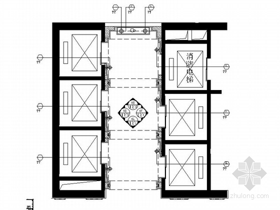 六层电梯施工图资料下载-[重庆]某五星级酒店六层电梯间施工图