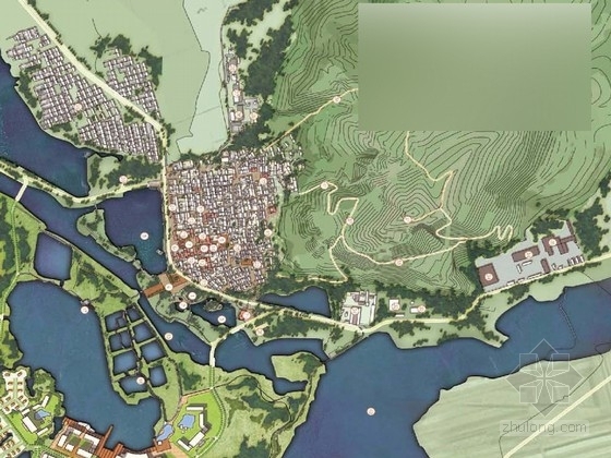 高铁小镇概念性规划资料下载-[山西]滨水湿地生态旅游度假小镇概念性景观规划设计方案