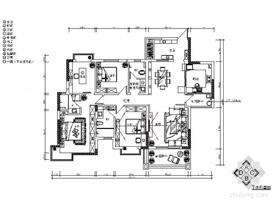 3层5间效果图资料下载-[佛山]精致简欧风格三居室样板间CAD施工图（含效果图）