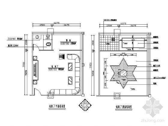 娱乐空间CAD图纸资料下载-娱乐会所包房空间Ⅴ