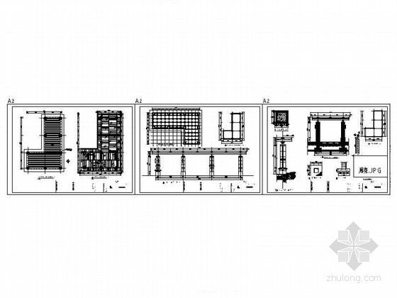 [云南]现代风格特色廊架、花架施工图-总缩略图 