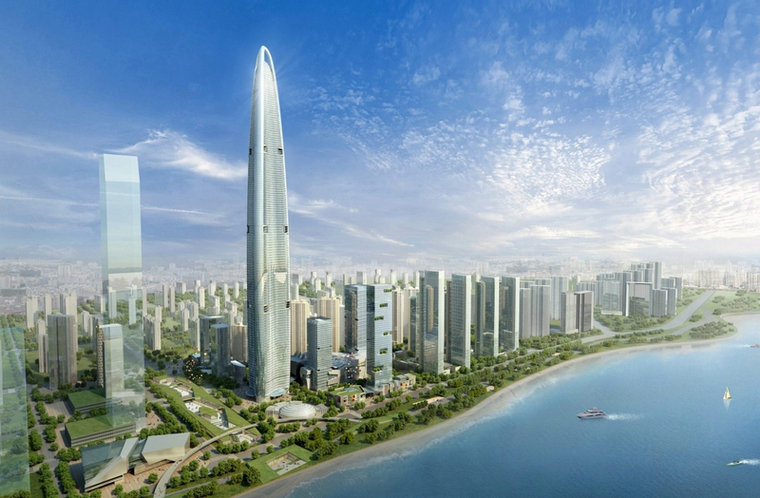 武汉绿地中心中建三局资料下载-华中第一高楼武汉绿地中心绿色施工，9000吨建筑废渣“零排放”