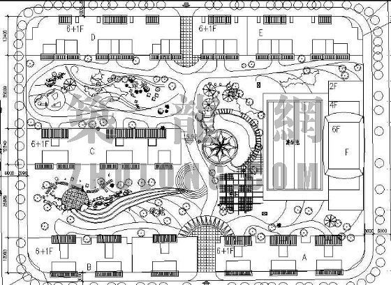 住宅小区布局平面图资料下载-某城市高级住宅小区总平面图