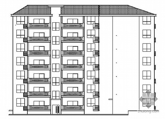 转角楼多层住宅平面资料下载-[武汉]某特殊转角七层住宅楼建筑施工图