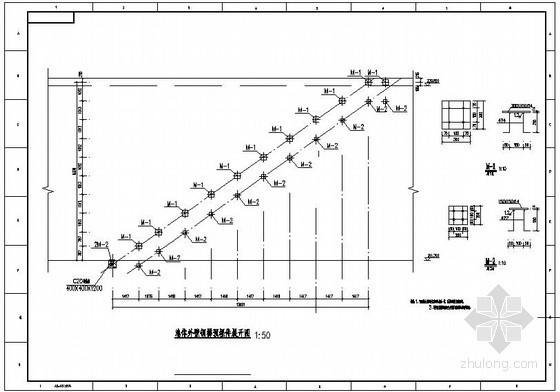 预埋件cad节点资料下载-某钢梯预埋件节点构造详图
