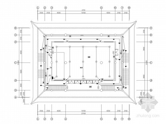 [四川]古寺院建筑装修电气施工图纸-大雄宝殿照明平面图 