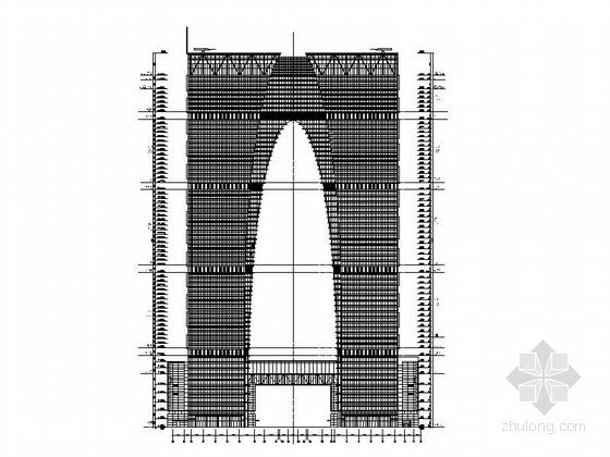 [苏州]某门形知名商业综合体建筑扩初图（300米）- 