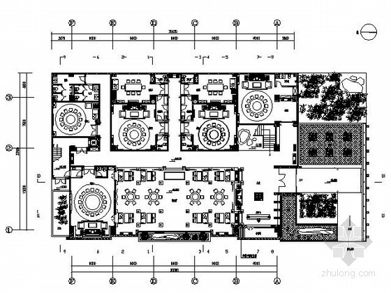 餐饮空间CAD完整图资料下载-[郑州]某经典餐饮空间施工图（含效果）