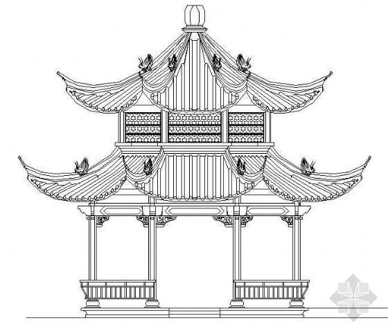 八角景观亭子资料下载-古建重檐八角亭施工详图