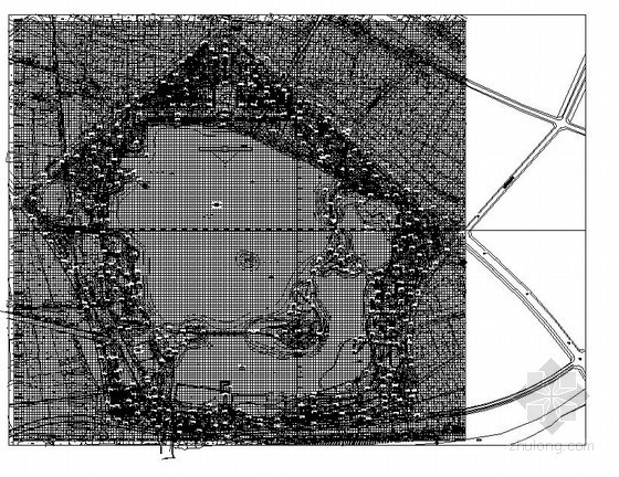 景观总图放线图CAD资料下载-某公园湖区景观总图设计