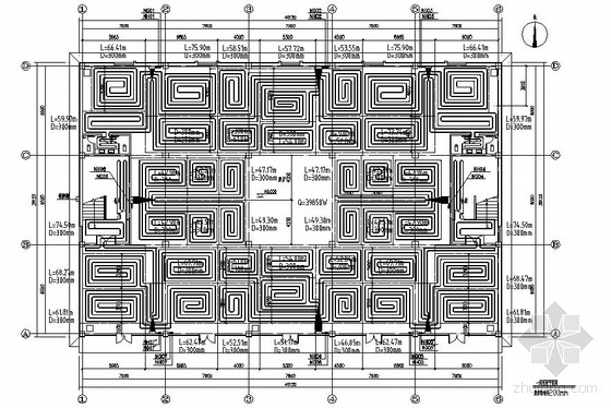 展厅CAD全套施工图资料下载-某展厅采暖施工图