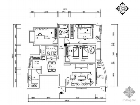 三室两厅cad效果图资料下载-[无锡]三室两厅装修方案图(含效果图)
