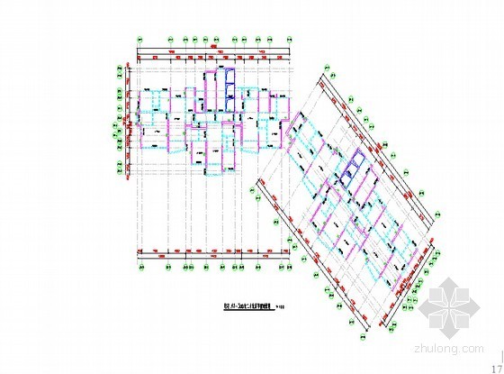 [四川]框剪结构办公楼工程施工组织设计(250页)-标准层平面图 