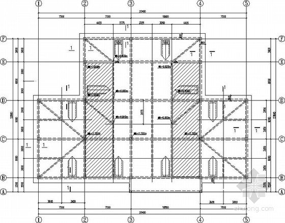 两层坡屋顶框架别墅结构施工图(全套)- 