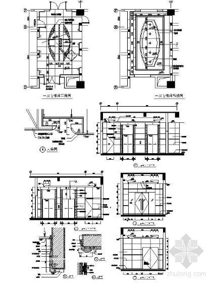 电梯间斜撑式施工操作平台资料下载-病房大楼电梯间详图