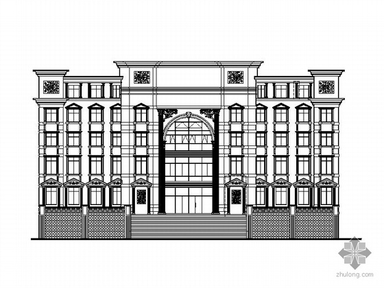 欧式办公大楼建筑图资料下载-某五层欧式法院办公楼建筑施工图