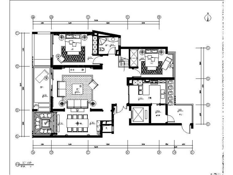 住宅新中式风格室内施工图资料下载-[浙江]新中式风格样板房室内设计施工图（含效果图）