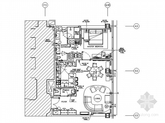 身公寓CAD图资料下载-[上海]现代酒店式公寓一居室装修图（含实景）