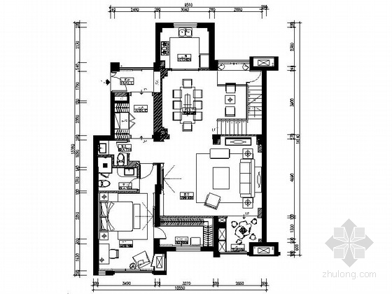 两层茶室设计图资料下载-[原创]宁波洋气高档简欧两层别墅室内施工图