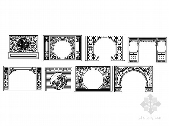 图块下载中式资料下载-经典中式围合CAD图块下载