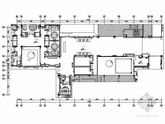 苏式宾馆室内设计资料下载-[苏州]苏式现代会议酒店中餐厅室内施工图