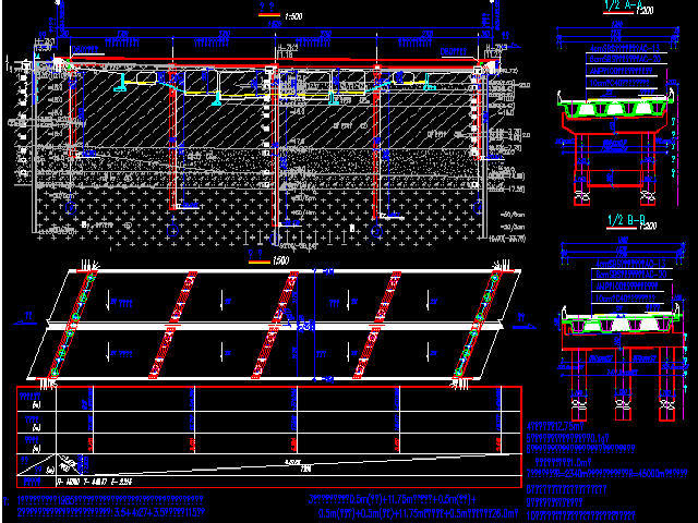 高速护栏设计图资料下载-跨径3.5+4x27+3.5m预应力混凝土组合箱梁高速公路下穿桥设计图55张CAD（27m小箱梁）