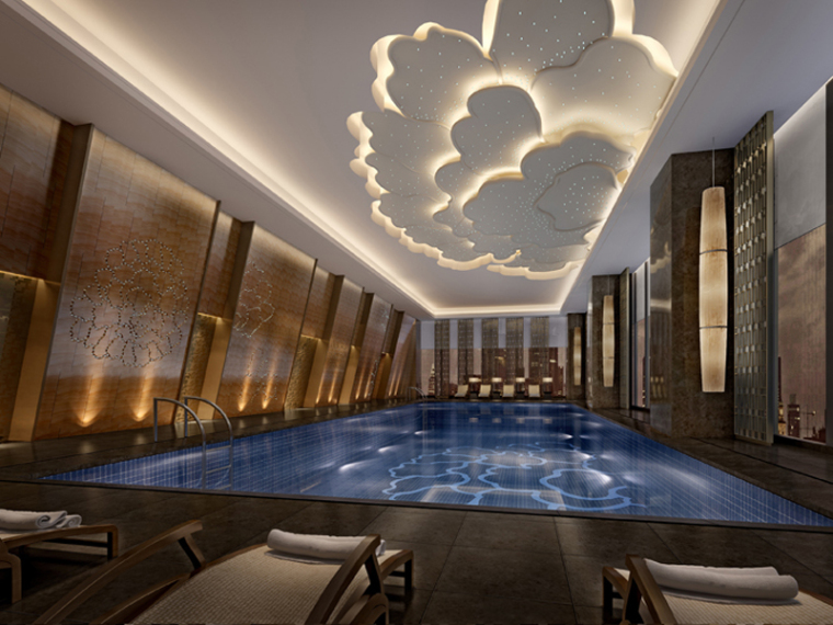 游泳池3d模型下载资料下载-酒店泳池3D模型下载