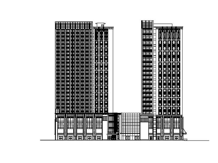 室外连廊式建筑图片资料下载-[四川]高层连廊式国际化办公楼建筑施工图
