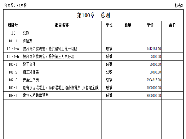 装饰工程量清单报价表资料下载-高速公路造价工程量清单报价表实例