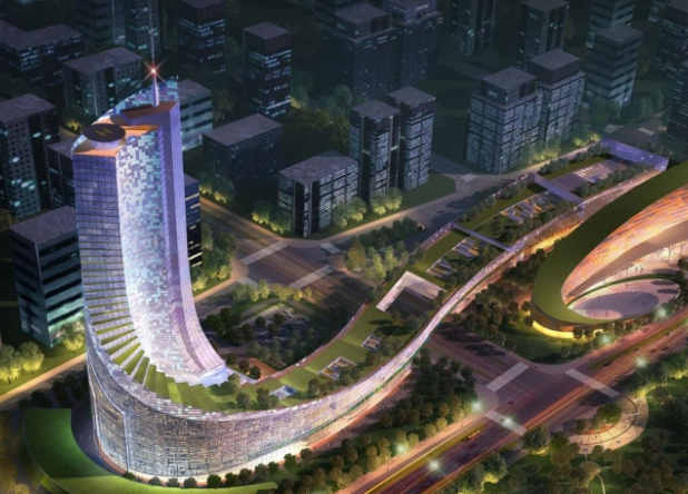广电建筑案例资料下载-安徽广电新中心屋顶发射塔设计