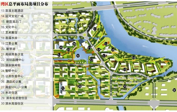 [浙江]湖州西南分区城市设计方案文本-湾区总平面