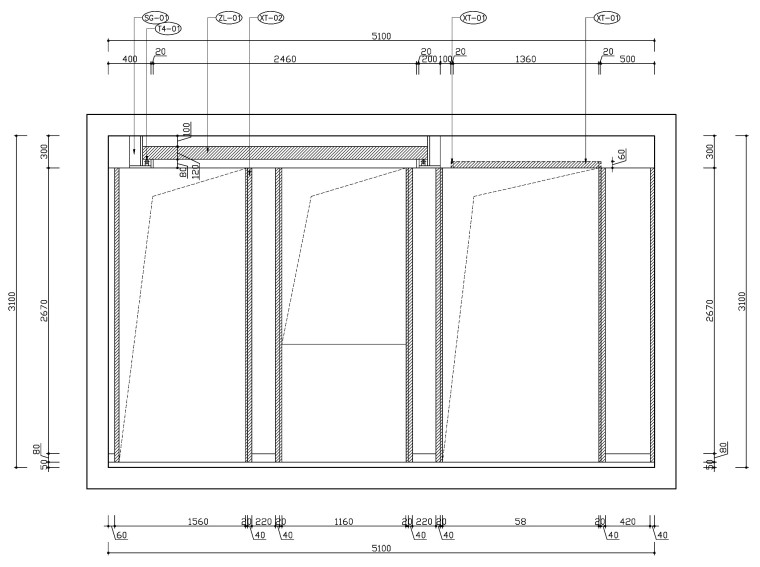 [杭州]新中式四居室施工图设计（附3D模型+高清效果图）-餐厅B立面图