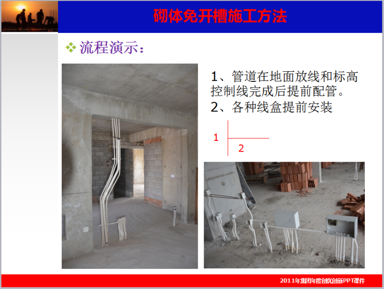 砌体开槽修补方法资料下载-砌体免开槽施工方法施工工法介绍