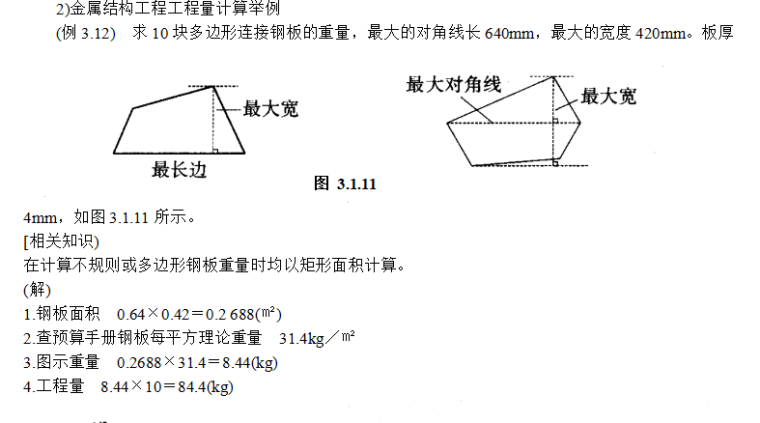 建筑工程量计算入门规范全专业基础讲义-金属结构工程计量