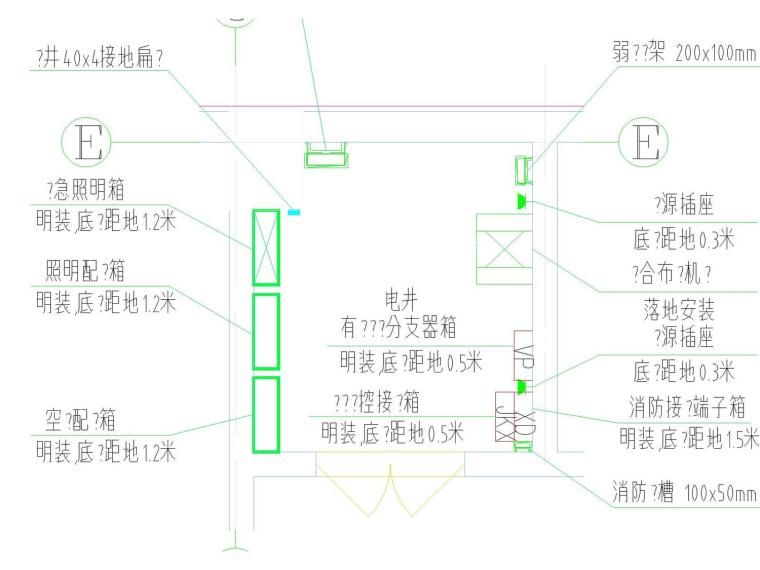 [河北]大型商业大厦电气施工图-三~四层电井大样图.jpg