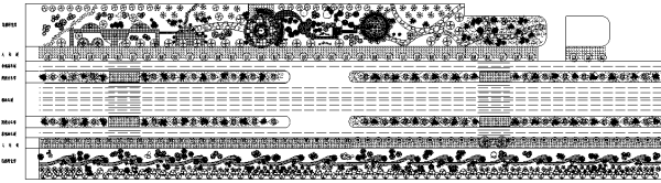 园林城市道路景观绿化CAD平面图198套-道路绿化设计平面图