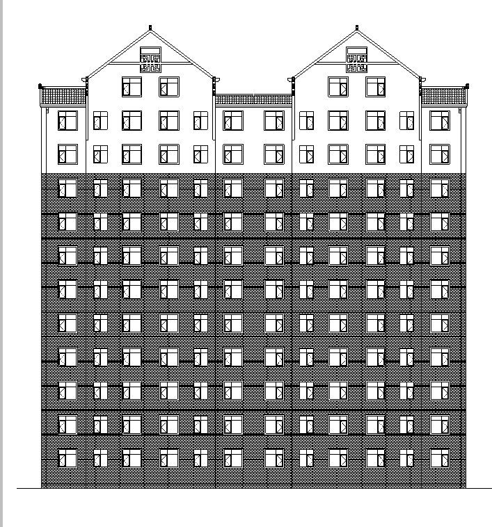 公寓双塔资料下载-[宁夏]高层中式双塔住宅建筑施工图(含会所、商业、酒店建筑）