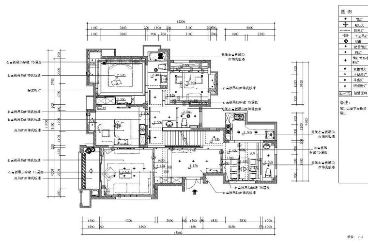 [安徽]现代简约风格复式楼层施工图设计及效果图（附ppt文案）-顶面布置图