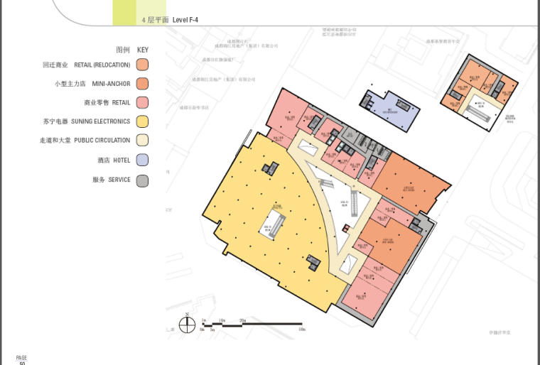 [四川]某苏宁广场建筑设计方案设计-４层平面 Level