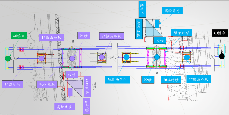 [重庆]嘉陵江大桥施工难点及关键技术交流汇报PPT（43页）-总平面布置