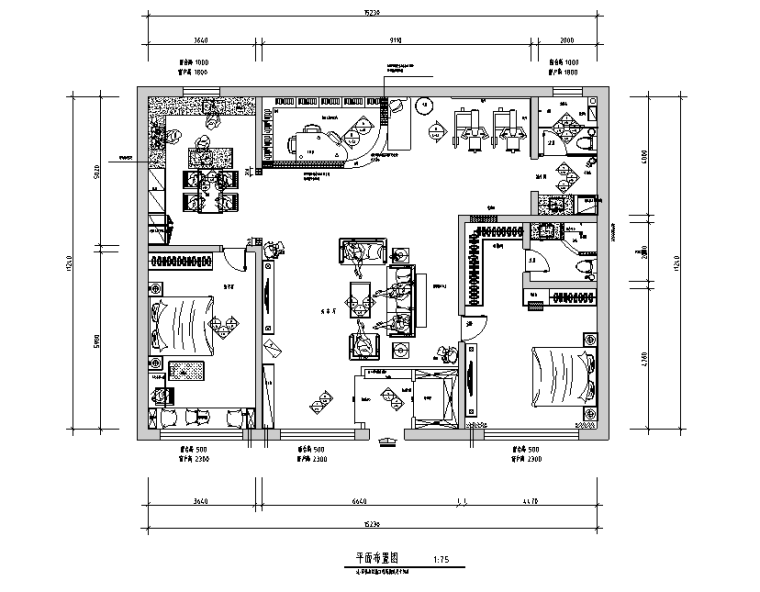 su地中海风格卧室模型资料下载-地中海风格二居室住宅设计施工图（附效果图）