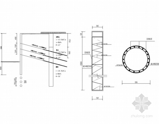 锚杆挂网支护施工图资料下载-[甘肃]基土钉墙坑支护施工图（2014年）