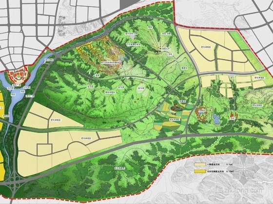 鄂尔多斯公园绿化资料下载-[内蒙古]鄂尔多斯森林公园景观规划设计方案（北京著名规划设计院）