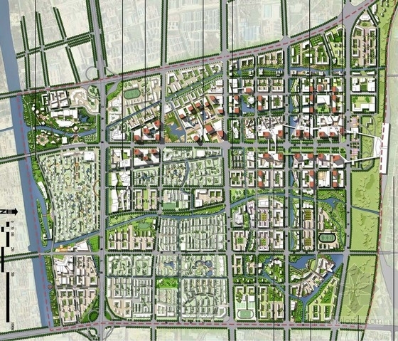[江苏]复合多元化新城核心区详细设计方案-总平面 